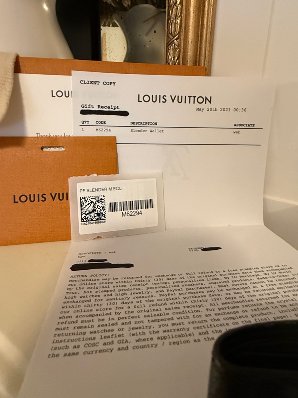 AUTH Louis Vuitton Monogram Eclipse Slim Wallet - Picture 5 of 16